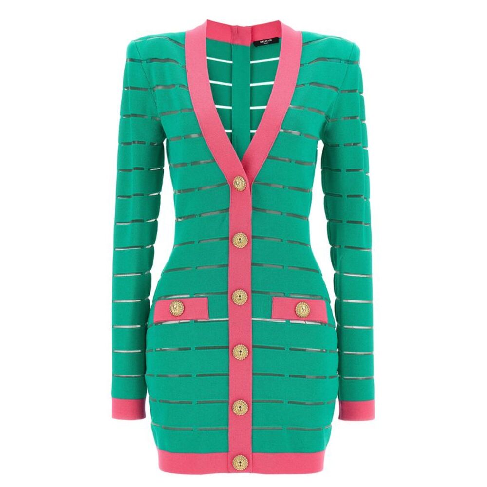 Balmain Women Two-Tone Knit Dress